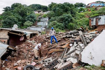 The United Methodist Church of South Africa in Claremont, near Durban, was destroyed. AFP