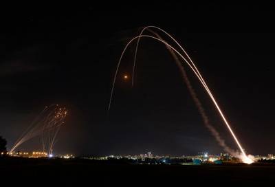 Israel's Iron Dome aerial defence system is launched to intercept a rocket launched from the Gaza Strip, controlled by the Palestinian Hamas movement, above the southern Israeli city of Ashdod. AFP