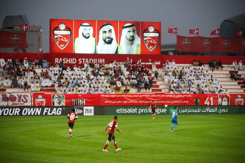 Dubai, UAE, December 6 2012: 

Al Ahli and FC Dibba battled it out tonight at the Rashid Stadium. Al Ahli came out on top, winning 1-0.

A wider view of the pitch.

////for final shot////

Lee Hoagland/The National