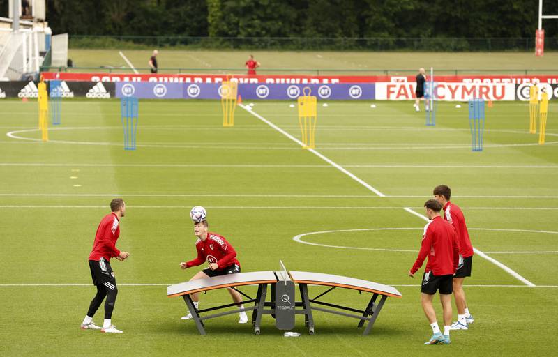 Wales players during training. Reuters