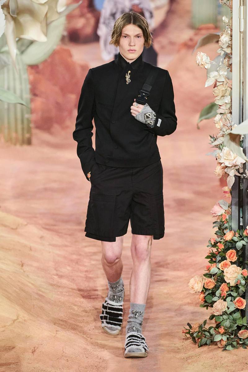 At Dior Homme, shorts are teamed with a suit jacket for spring / summer 2022. Courtesy Dior