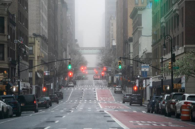 An empty Lexington Avenue in New York City, US. Reuters