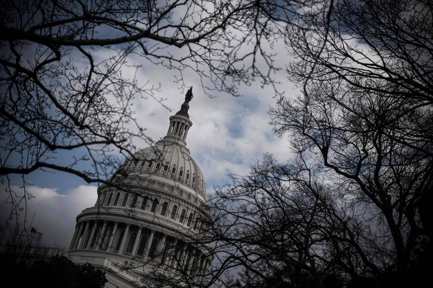 (FILES) In this file photo taken on December 24, 2018 the US Capitol is seen in Washington DC. Donald Trump's order to kill a top Iranian commander has laid bare Washington's stark political divide, with Republicans rallying behind the president and Democrats warning that January 3, 2020 attack could trigger a devastating military confrontation. / AFP / Eric BARADAT
