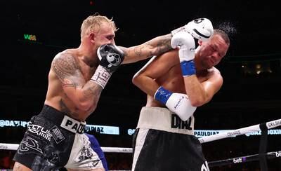 Jake Paul, left, beat Nate Diaz in a boxing match at American Airlines Centre in Texas. USA TODAY Sports