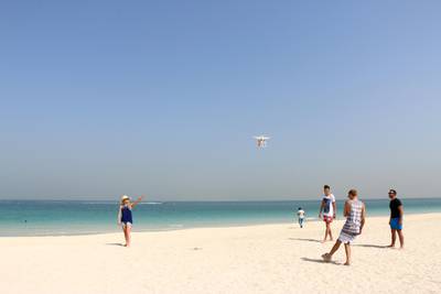 Beach-goers had Costa beverages drone-delivered to them in Dubai. Courtesy Costa