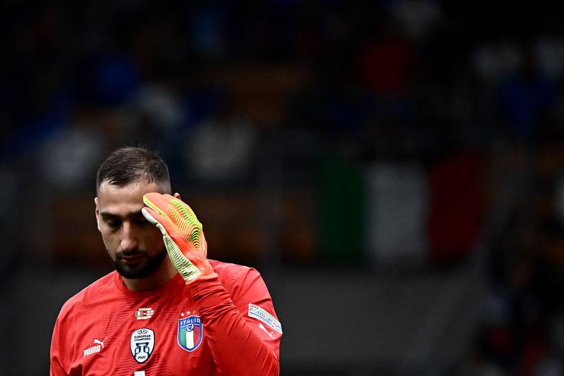ITALY RATINGS: Gianluigi Donnarumma - 7. Went untested for large periods of the game but made a good double-save to deny Harry Kane, then held Declan Rice’s shot well. AFP