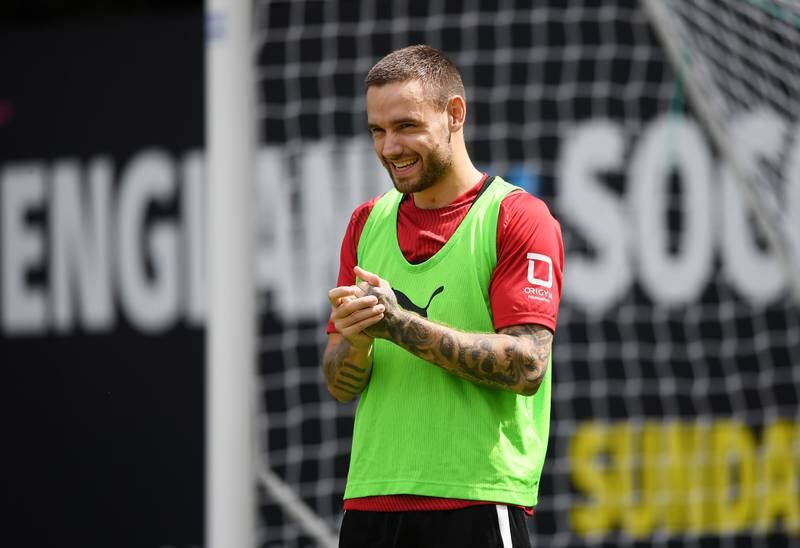 TRING, ENGLAND - JUNE 10: Liam Payne of England during a Soccer Aid for Unicef 2022 Training Session at Champneys Tring on June 10, 2022 in Tring, England. (Photo by Alex Davidson / Getty Images)