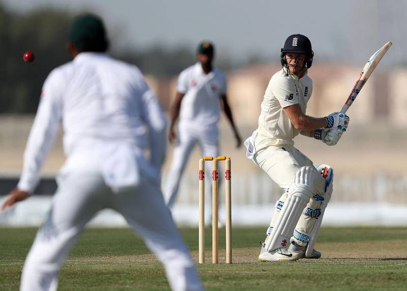 Abu Dhabi, United Arab Emirates - November 18, 2018: England's Sam Billings bats in the game between Pakistan A and the England Lions. Sunday the 18th of November 2018 at the Nursery Oval, Zayed cricket stadium, Abu Dhabi. Chris Whiteoak / The National