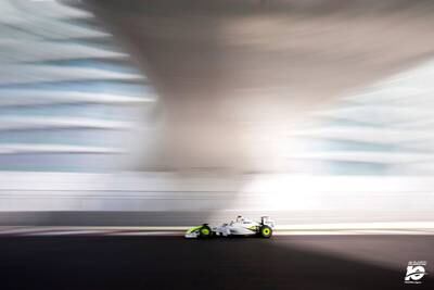 Of course so much of photographing the Abu Dhabi Grand Prix is about the sunset/night time nature of the event but the cars do spend two practice sessions running in daylight conditions. This can make for interesting pictures especially when the cars pass underneath the Hotel, just like the one you see here of Jenson Button in his world title winning Brawn car during the 2009 race weekend.