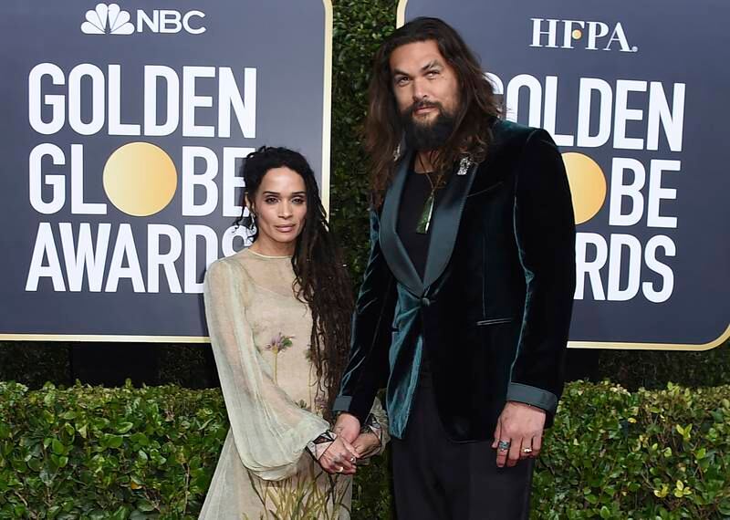 Lisa Bonet and Jason Momoa arrive at the 77th annual Golden Globe Awards at the Beverly Hilton Hotel on January 5, 2020. AP