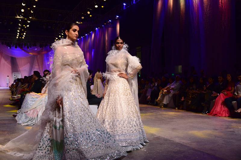 The collection used chikankari, a creation of chikan work. Chikan is a delicate hand embroidery technique done on a variety of textile fabrics such as muslin, silk, chiffon and organza.