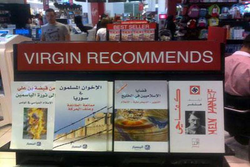 The picture of the translated version of Mein Kampf in Qatar's Virgin Megastore taken by resident Charlie Gandelman. Picture courtesy of Charlie Gandelman.