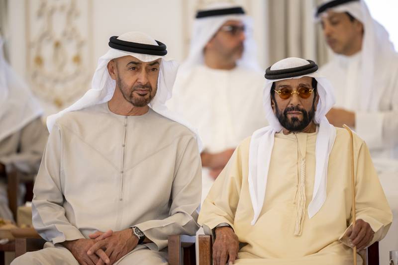 Sheikh Mohamed with Sheikh Tahnoon bin Mohammed, Ruler's Representative in the Eastern Region. 