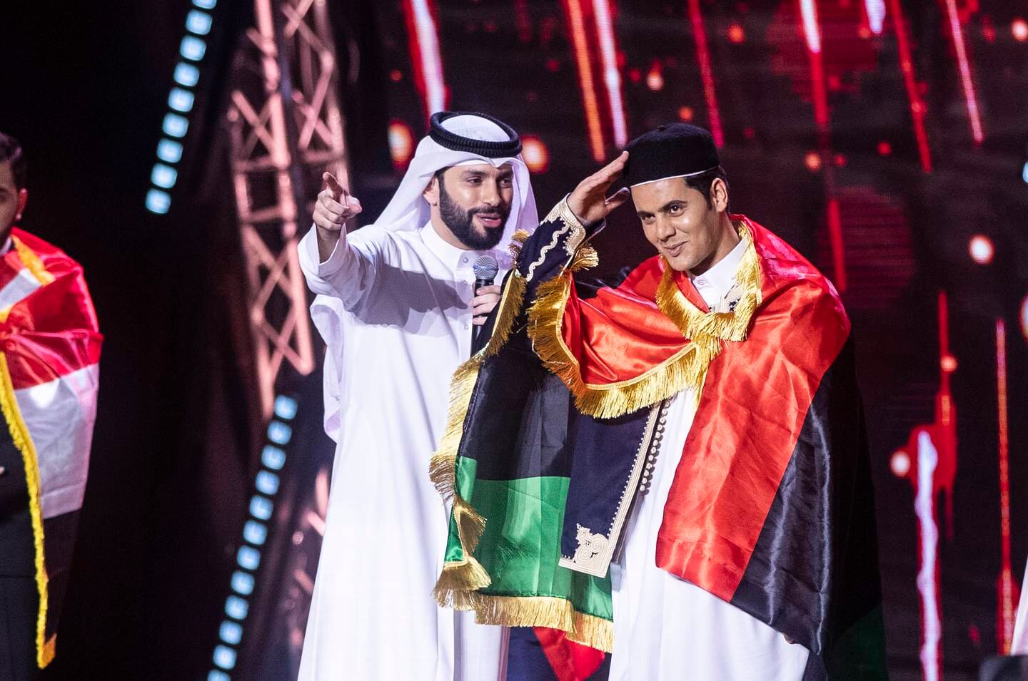Third prize winner Muhammad Al Wafi Idris from Libya at the finals of the 14th Munshid Al Sharjah. Ruel Pableo for The National