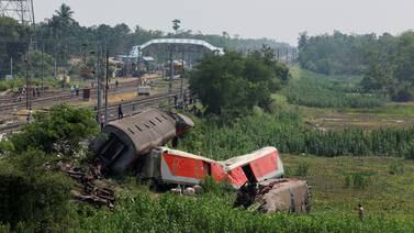 Damaged coaches at the site of a train collision following the accident in Balasore district in Odisha. Reuters