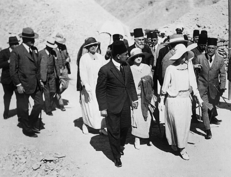 The Belgian royals' visit to the Tomb of Tutankhamun, Valley of the Kings, Egypt, 1923. Getty Images