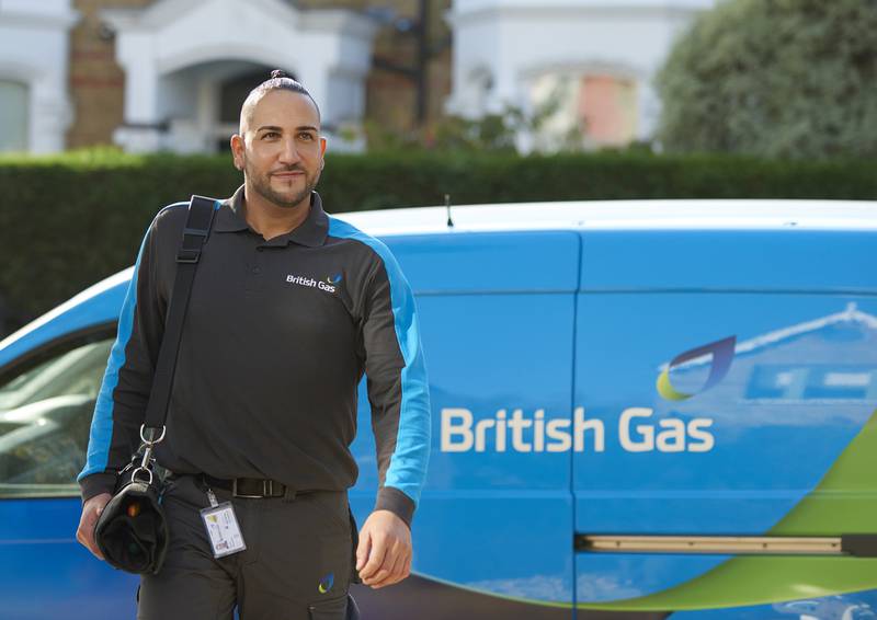 A British Gas engineer. British Gas owner Centrica's full-year profit  tripled last year, boosted by rocketing energy prices. PA