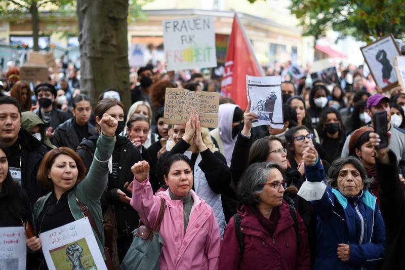 A demonstration against the death of Mahsa Amini in Berlin, Germany. Reuters