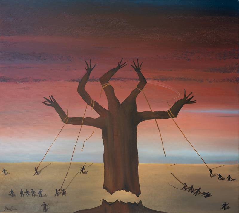 Mirna Sassine's piece, 'Liberty', is an expression of conflict and breaking free. Courtesy Mapping Palestine