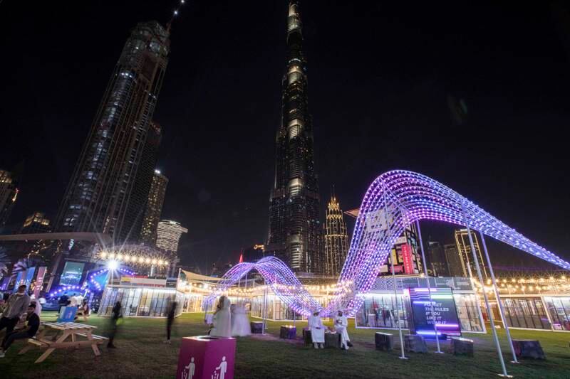 A view of Burj Park on the opening day of DSF.
