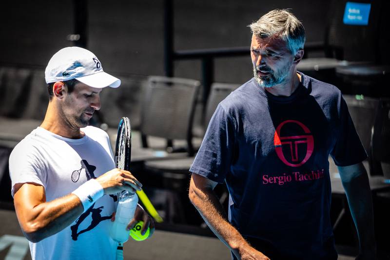 Novak Djokovic with coach Goran Ivanisevic in Melbourne. AFP