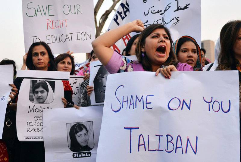 News of her shooting led to protests in Pakistan and other countries on October 10, 2012. Aamir Qureshi / AFP Photo
