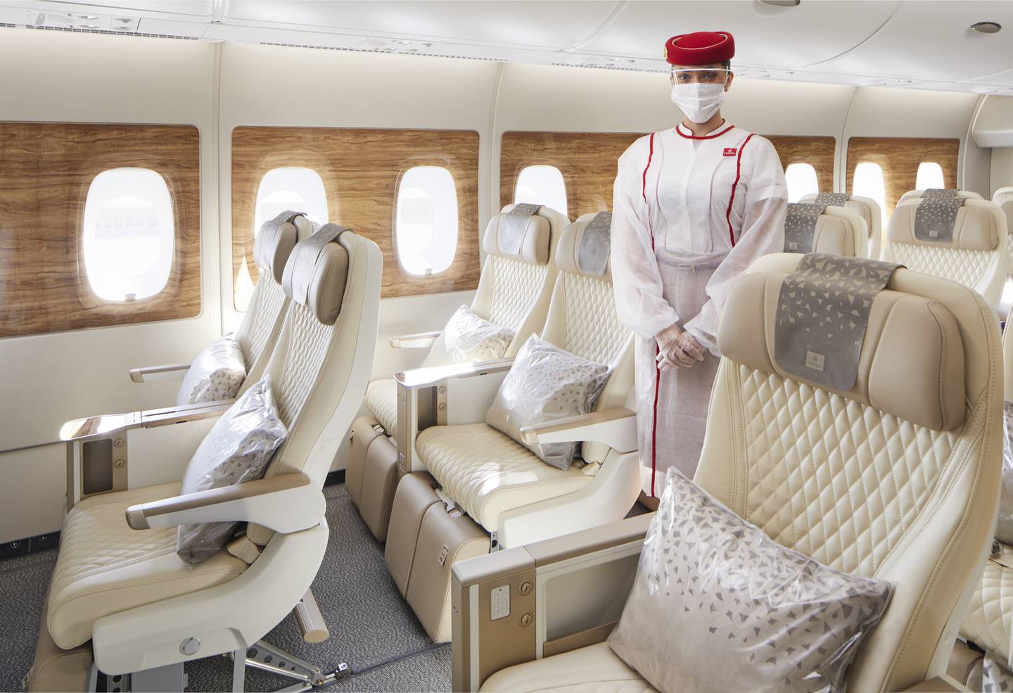 Emirates' first Premium Economy cabin on the airline's brand-new A380 superjumbo will be deployed to London Heathrow for its first destination. Courtesy Emirates