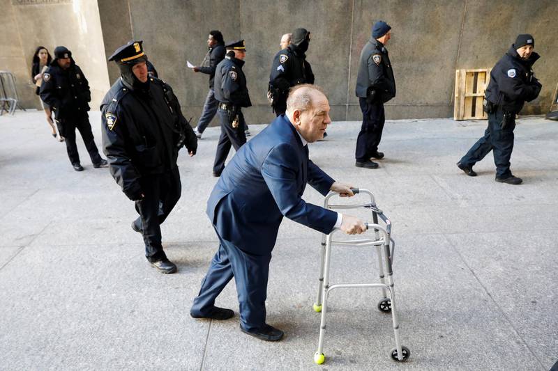 Film producer Harvey Weinstein arrives at New York Criminal Court for his sexual assault trial in the Manhattan borough of New York City, New York, U.S., January 9, 2020. REUTERS/Brendan McDermid