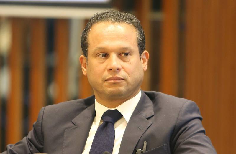 DUBAI , UNITED ARAB EMIRATES – Oct 19 , 2016 : Mustafa Abdel Wadood , Partner , The Abraaj Group during the Regional Economic Outlook for the Middle East , North Africa and Pakistan IMF REO Launch Conference at the DIFC in Dubai. ( Pawan Singh / The National ) For Business. Story by Frank Kane. ID No - 98224 *** Local Caption ***  PS1910- IMF27.jpg