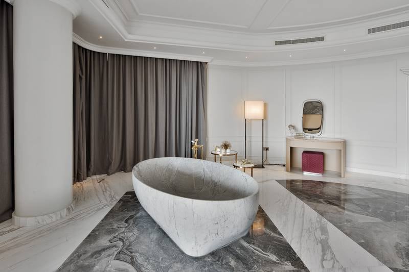 This bathtub is from a single piece of marble