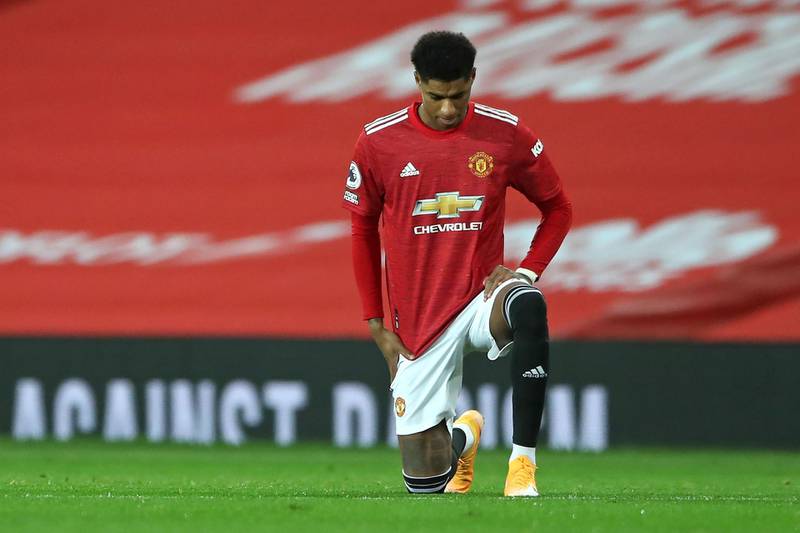 Marcus Rashford - 7. Lively again and his pace troubled the Leeds defence. Not the masterclass of Sheffield on Thursday night, but, like his team, he’s in form. AFP