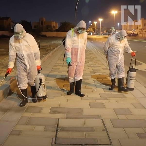 Empty streets in UAE as disinfection drive goes under way