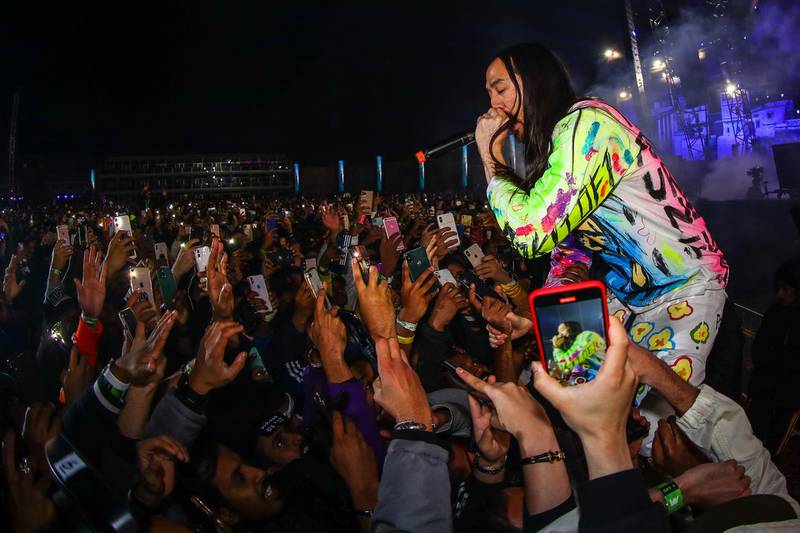 Steve Aoki performs during MDL Beast, a three-day festival in Riyadh, Saudi Arabia. Courtesy MDL Beast