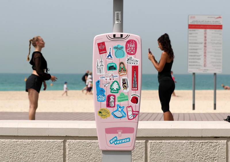 Dubai, United Arab Emirates - Reporter: N/A: Photo Project. Around 100 parking meters in Dubai have been enlivened with 15 artworks inspired by the themes of diversity and tolerance. Monday, March 2nd, 2020. Jumeirah, Dubai. Chris Whiteoak / The National
