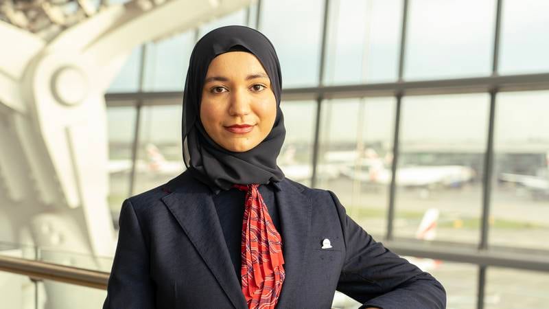 British Airways has unveiled new uniforms. Female cabin crew will be able to wear jumpsuits in what the company described as 'an airline first', and a tunic and hijab option has been introduced. Photo: British Airways