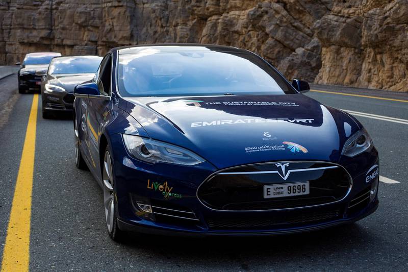 Tesla Model S cars were among the participating vehicles at this year's Emirates EVRT event. Global EVRT