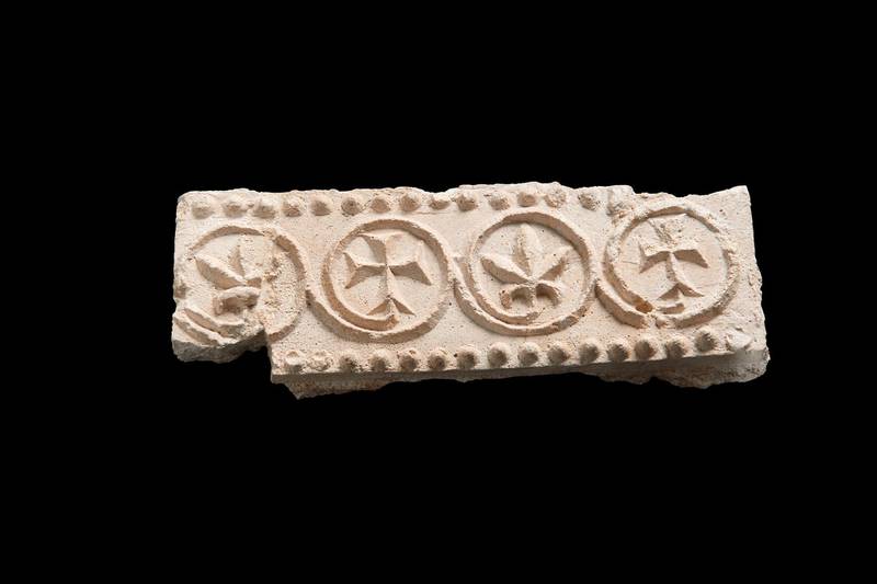Frieze from the monastery featuring Christian crosses. Courtesy Department of Culture and Tourism - Abu Dhabi