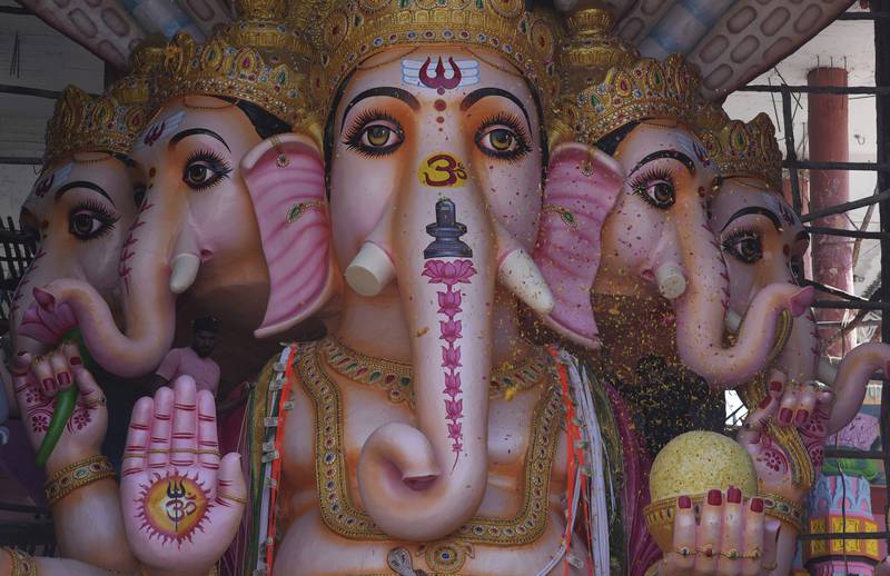 The festival, which started on Wednesday, commemorates the birth of Ganesha, the Hindu God. AP Photo