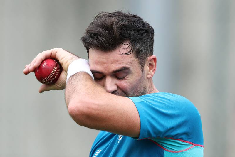 England's James Anderson during a nets session at The Gabba, Brisbane on December 7, 2021. PA