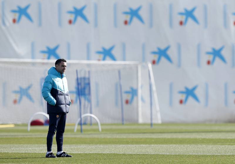 Barcelona coach Xavi during training. Reuters