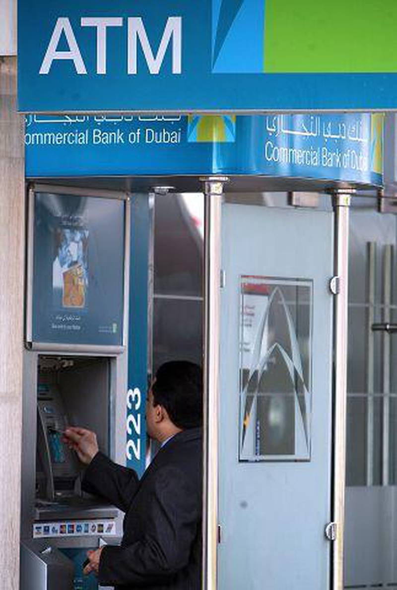 ATM of Commercial Bank of Dubai on Sheikh Zayed Road in Dubai. Pawan Singh / The National