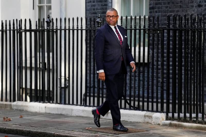 Foreign Secretary James Cleverly arrives for the new Cabinet meeting. Getty Images