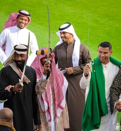 Cristiano Ronaldo joins in the celebrations on Saudi Arabia's Founding Day. Reuters