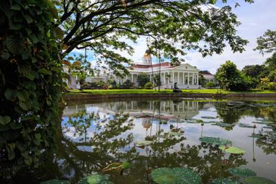 One of the Indonesia President Palaces is in Bogor, in the vast complex of Botanical Garden. The palace is separated by scissor lake with the botanical garden. Bogor city is 1.5 hour by car from Jakarta. Getty Images
