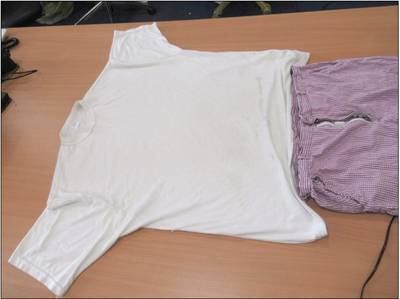 The chef's clothing and footwear that Daniel Khalife was wearing following his escape from HMP Wandsworth. PA