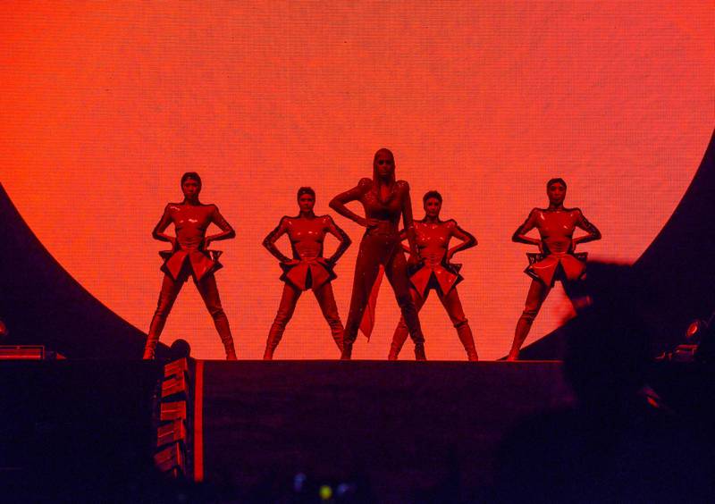Abu Dhabi, United Arab Emirates -  Katy Perry performs on New Years eve at the Du Arena, Yas Island on December 31, 2017. (Khushnum Bhandari/ The National)