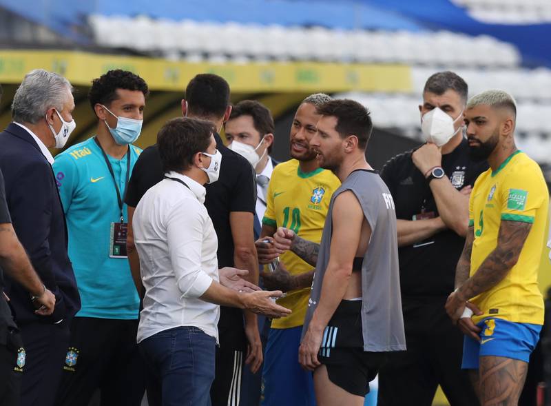 September 5, 2021. Brazil v Argentina (match abandoned): Chaotic scenes as the match was called-off after five minutes when Brazilian health officials invaded the pitch to stop Argentina's England-based players from playing, saying they had breached the country's Covid-19 quarantine rules. Lionel Scaloni said: "I'm not looking to find any guilty parties. Whether something happened or not, it wasn't the right time for that intervention.” Reuters