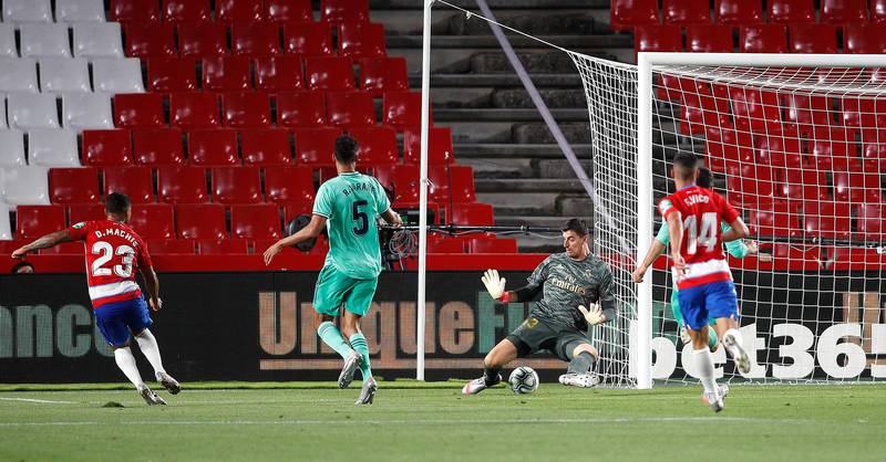 Darwin Machís scores for Granada against Real Madrid. Getty Images