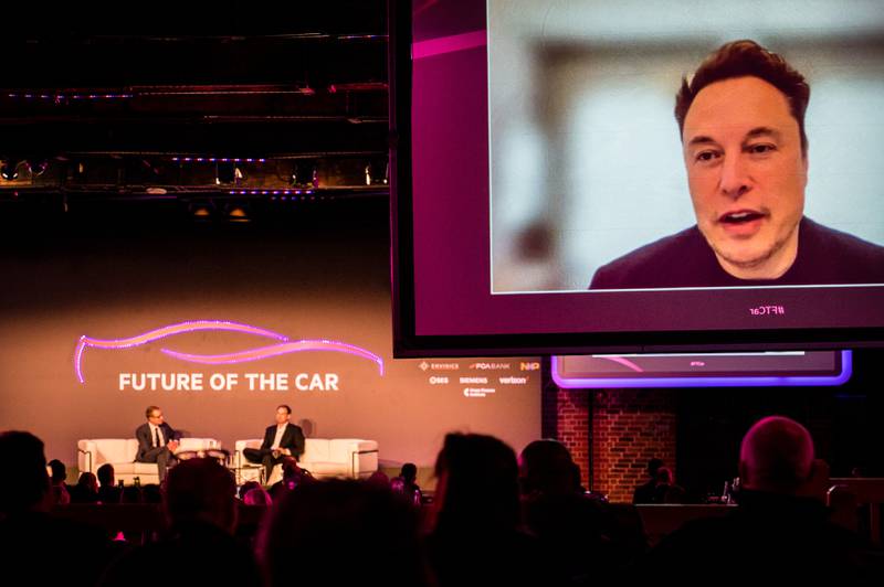 Mr Musk joins in online at the 'Financial Times' Future of the Car Summit in May. Financial Times