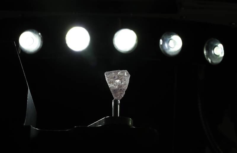A diamond being scanned at Almas Diamond Services in JLT, Dubai. All photos: Pawan Singh / The National